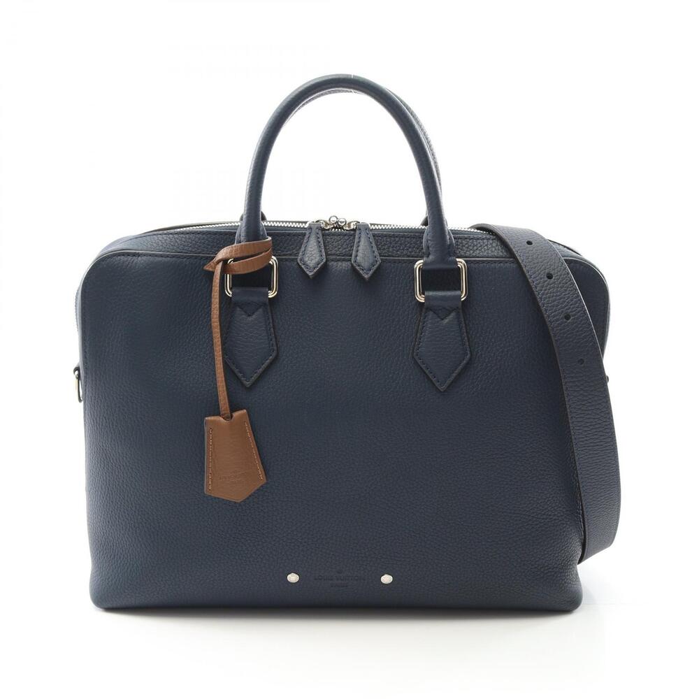 Louis Vuitton Armand Briefcase Bag Leather Taurillon Navy Blue